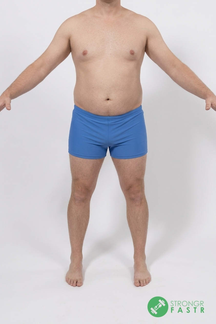 A 6'1", 240 lbs male at about 30% body fat