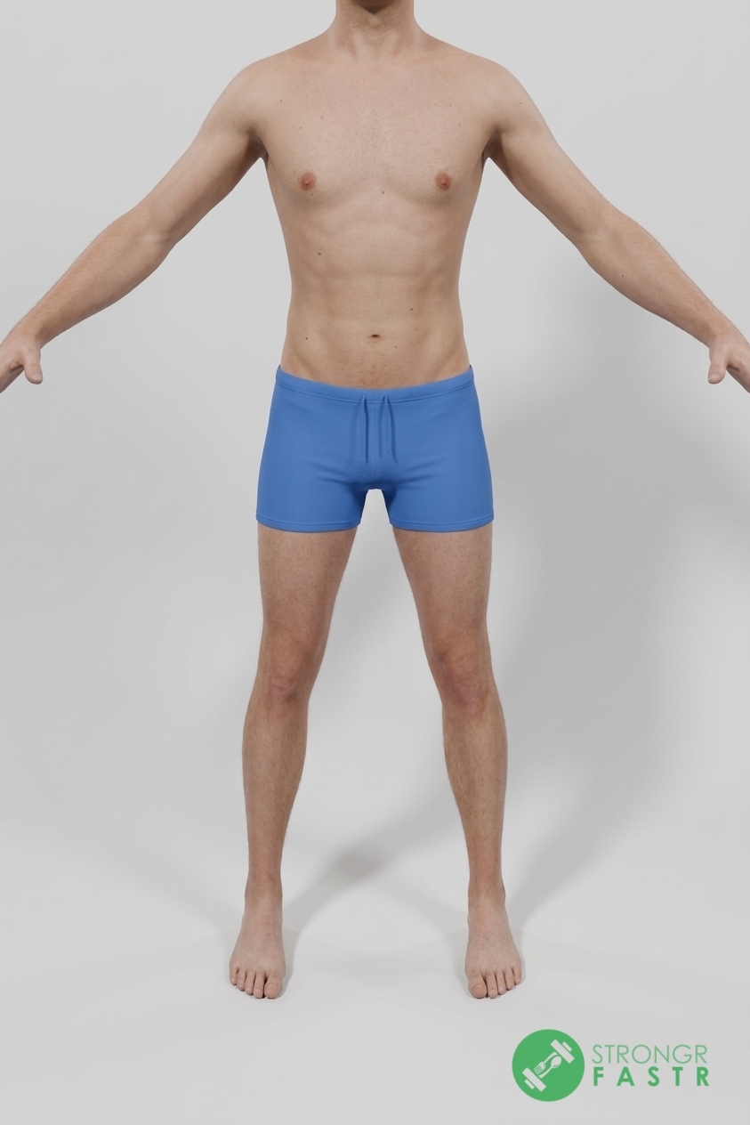 A 6'4", 180 lbs male at about 12% body fat