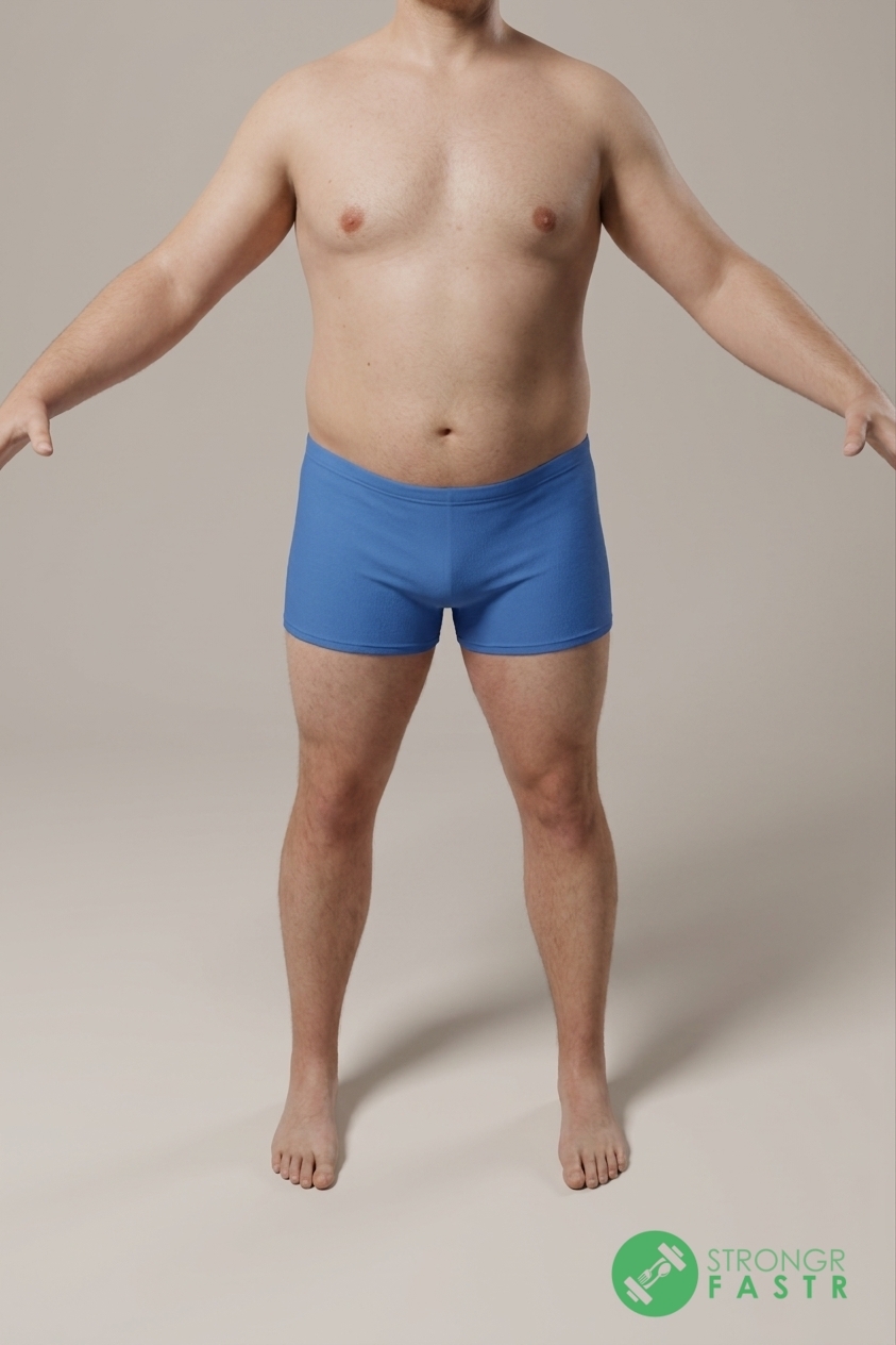 A 5'11", 230 lbs male at about 27% body fat