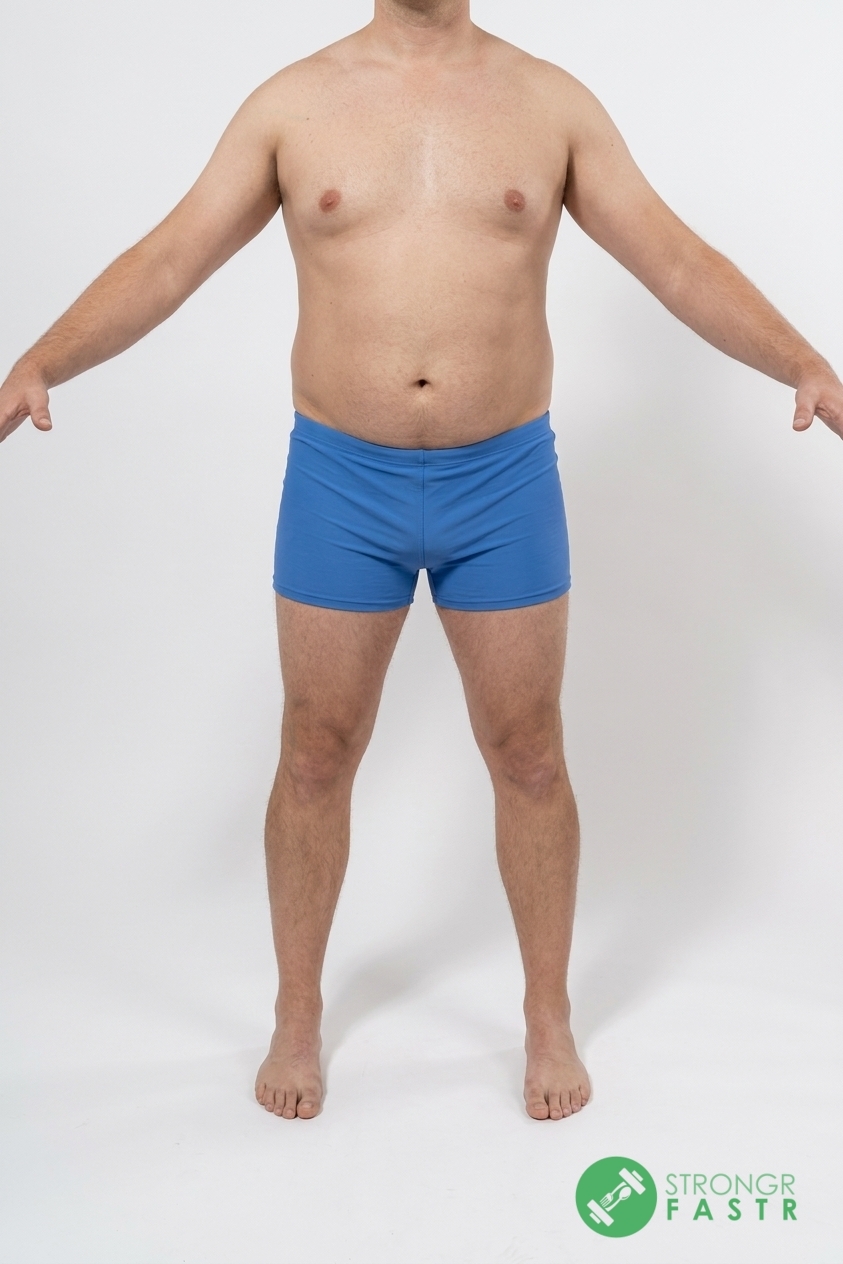 A 6'1", 230 lbs male at about 30% body fat