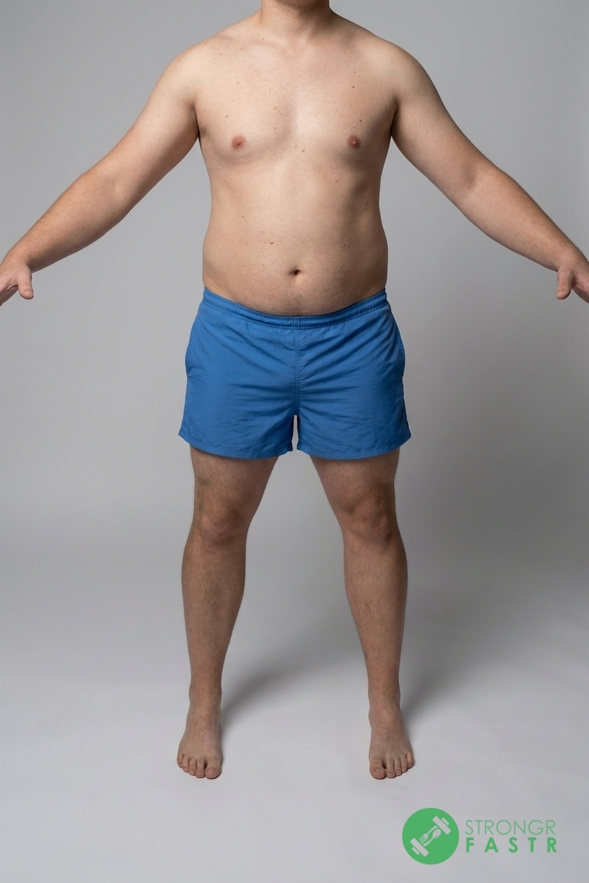 A 5'9", 210 lbs male at about 25% body fat