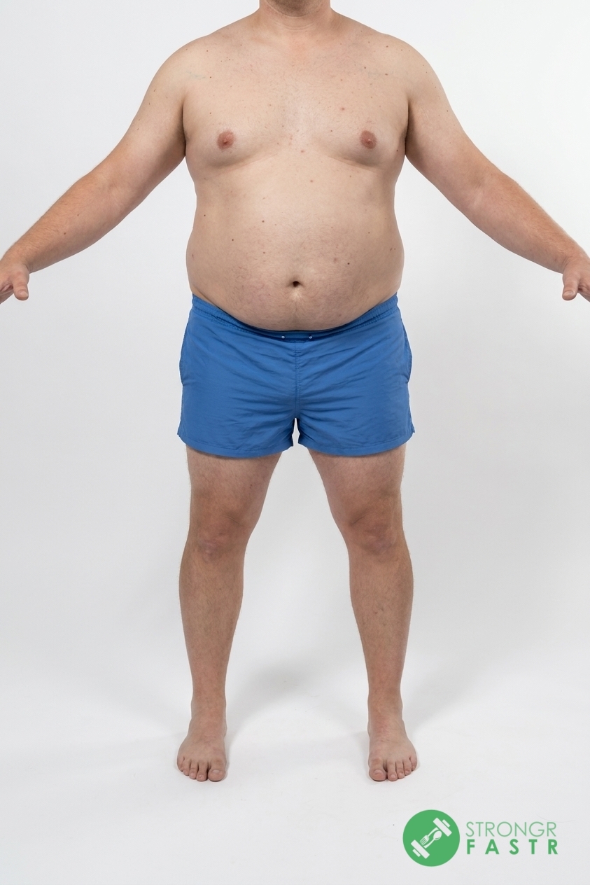 A 5'7", 250 lbs male at about 43% body fat