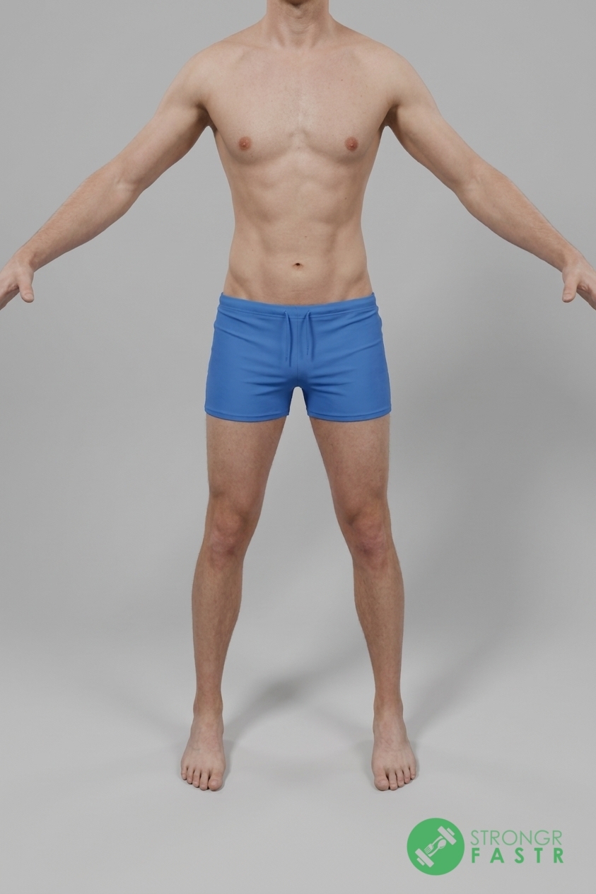 A 6'1", 150 lbs male at about 8% body fat