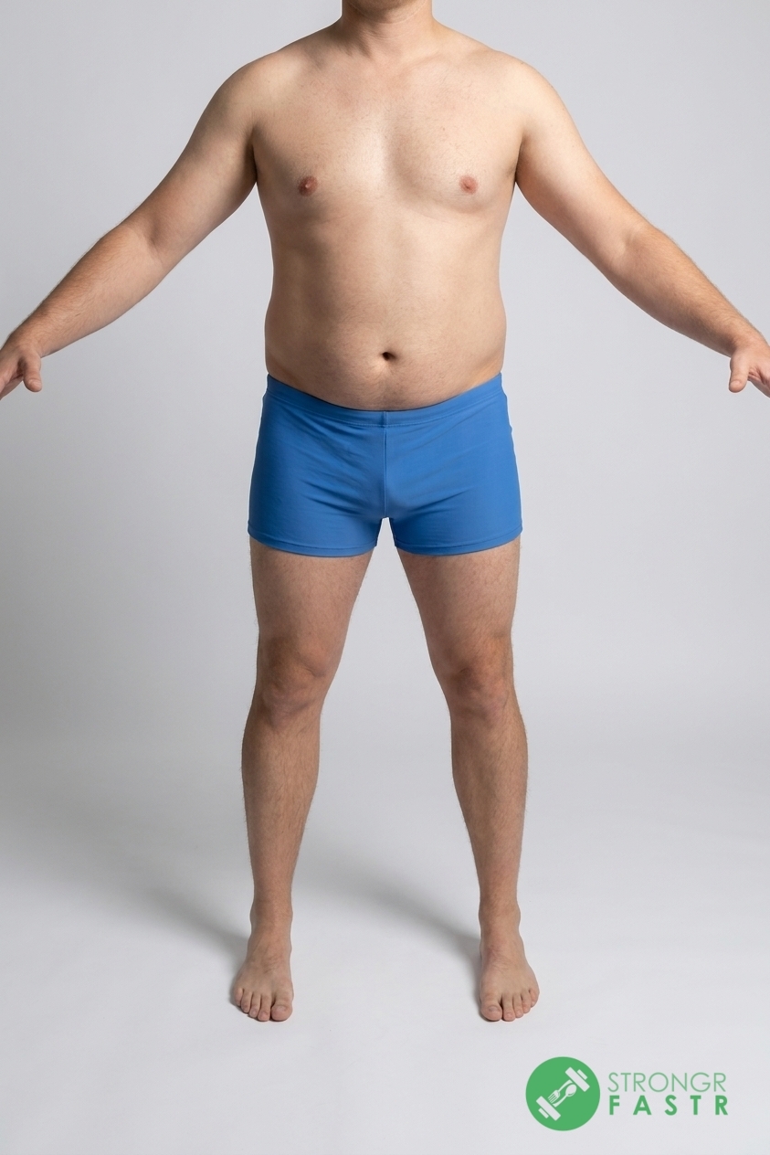 A 6'1", 230 lbs male at about 26% body fat