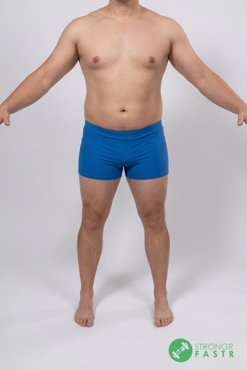 A 5'11", 230 lbs male at about 26% body fat