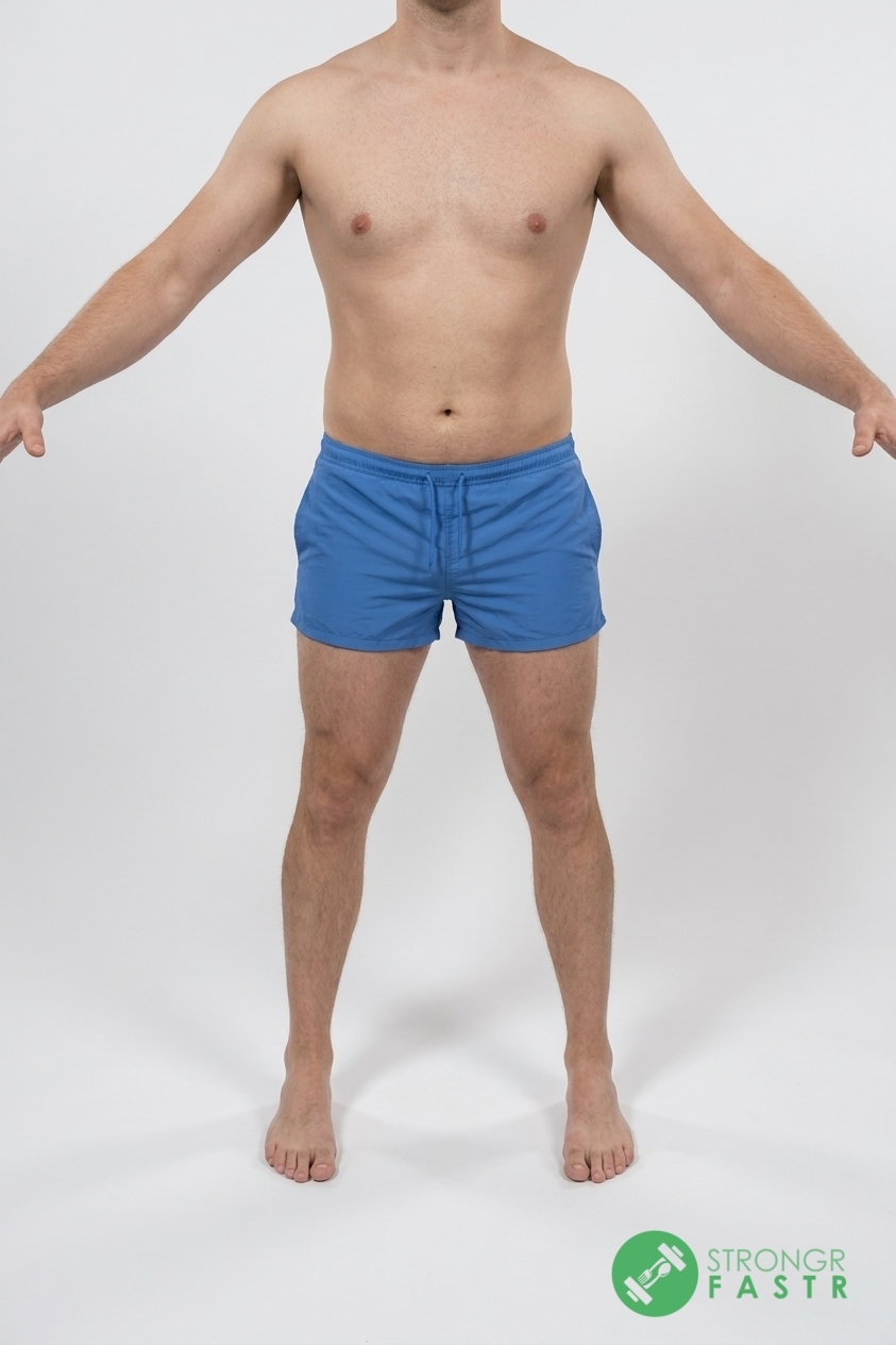 A 5'5", 140 lbs male at about 18% body fat