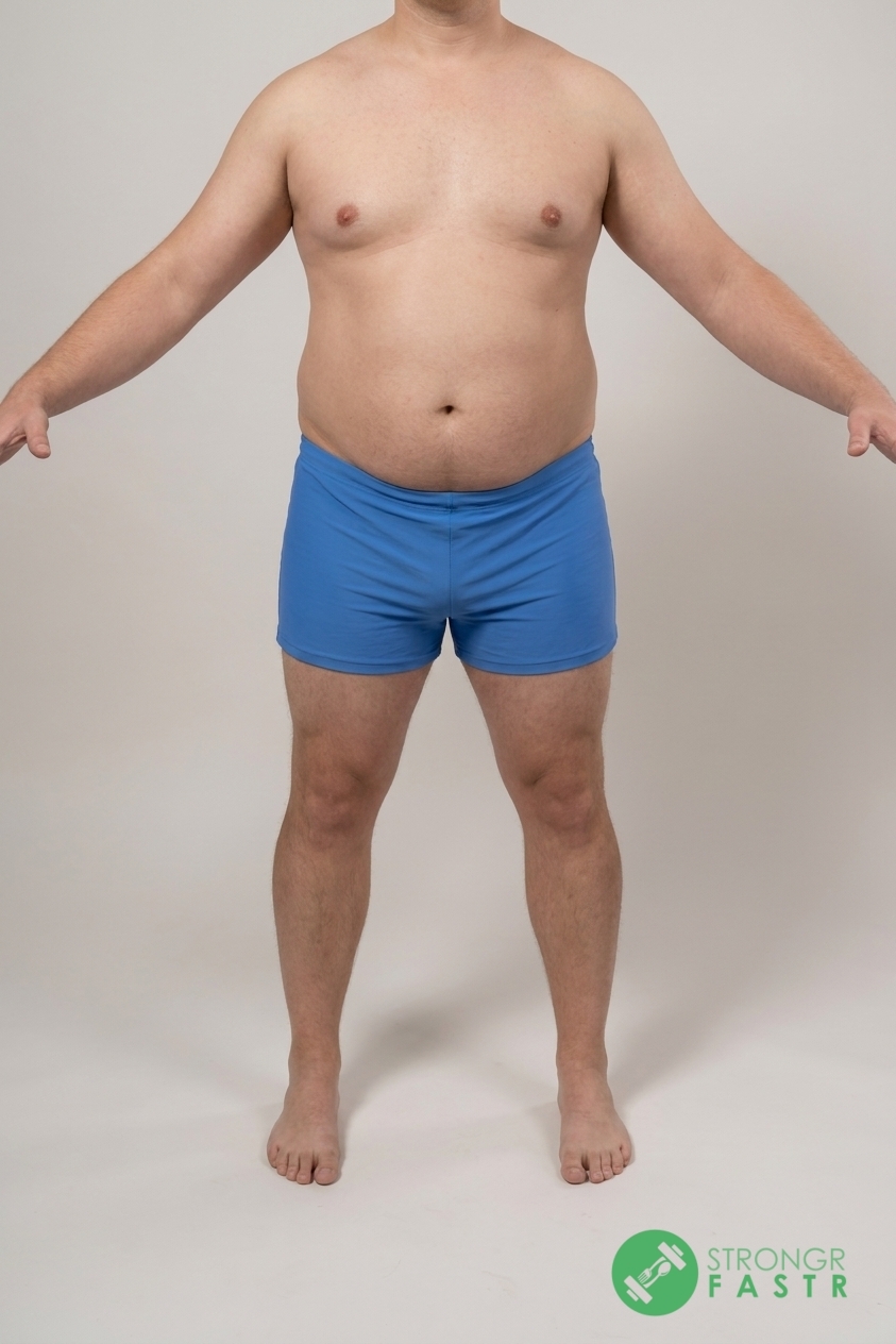 A 5'8", 230 lbs male at about 32% body fat