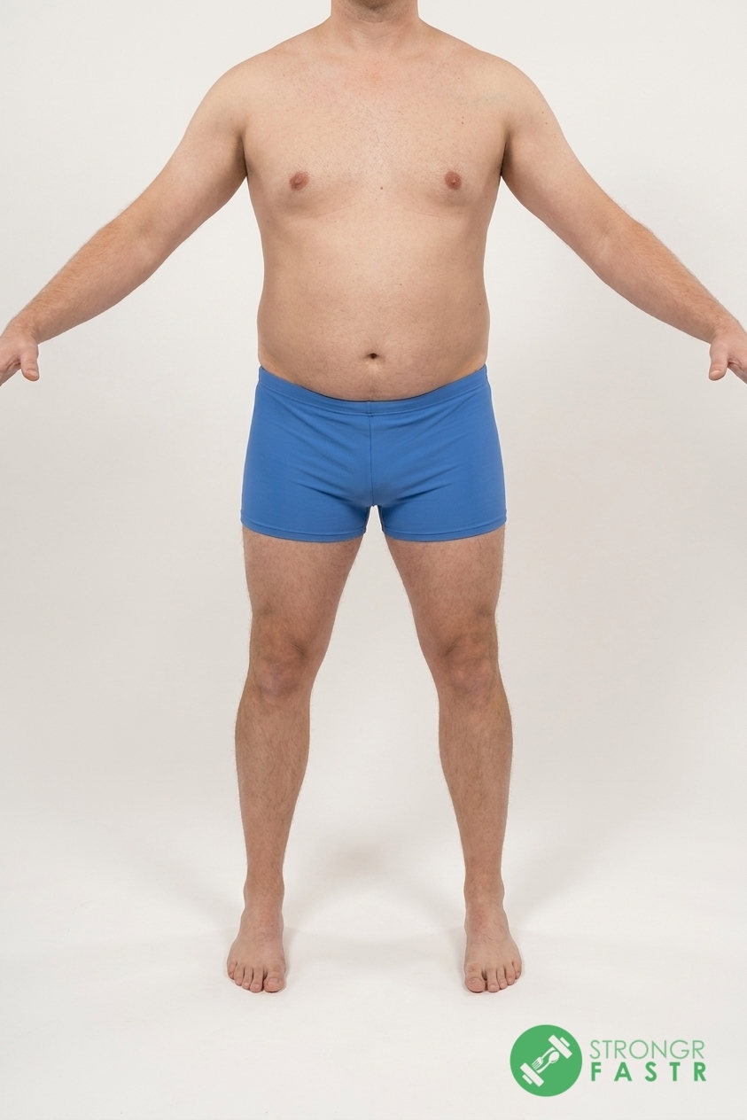 A 6'2", 240 lbs male at about 28% body fat