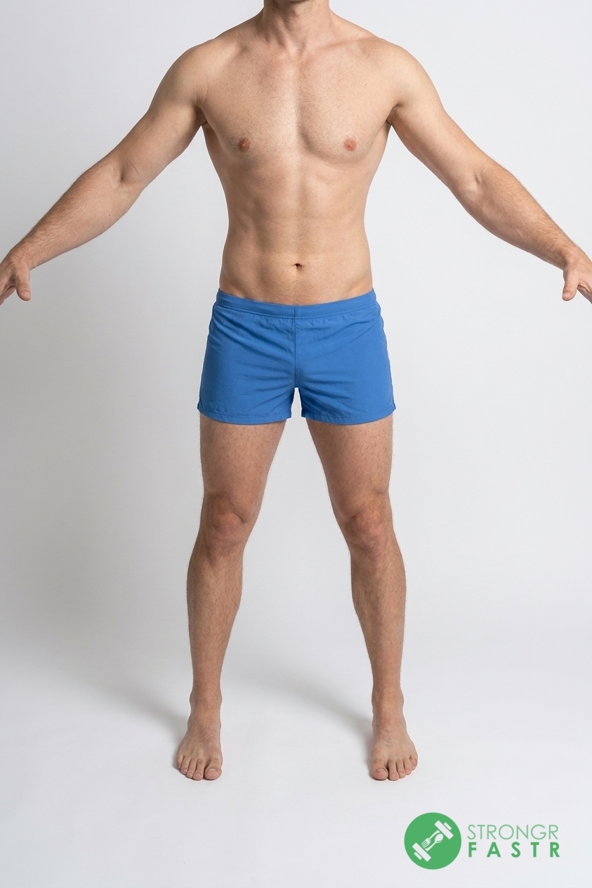A 5'7", 140 lbs male at about 9% body fat