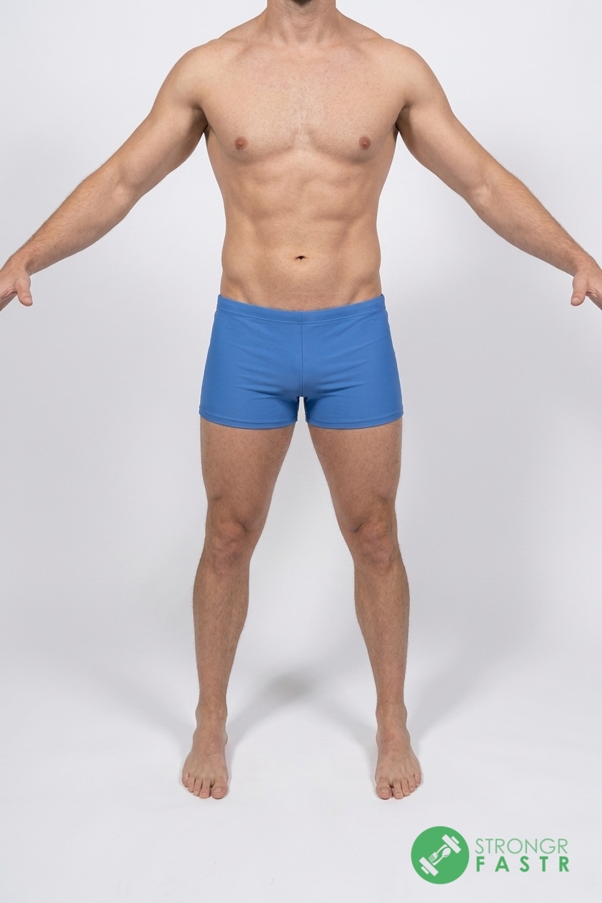 A 6'1", 180 lbs male at about 9% body fat