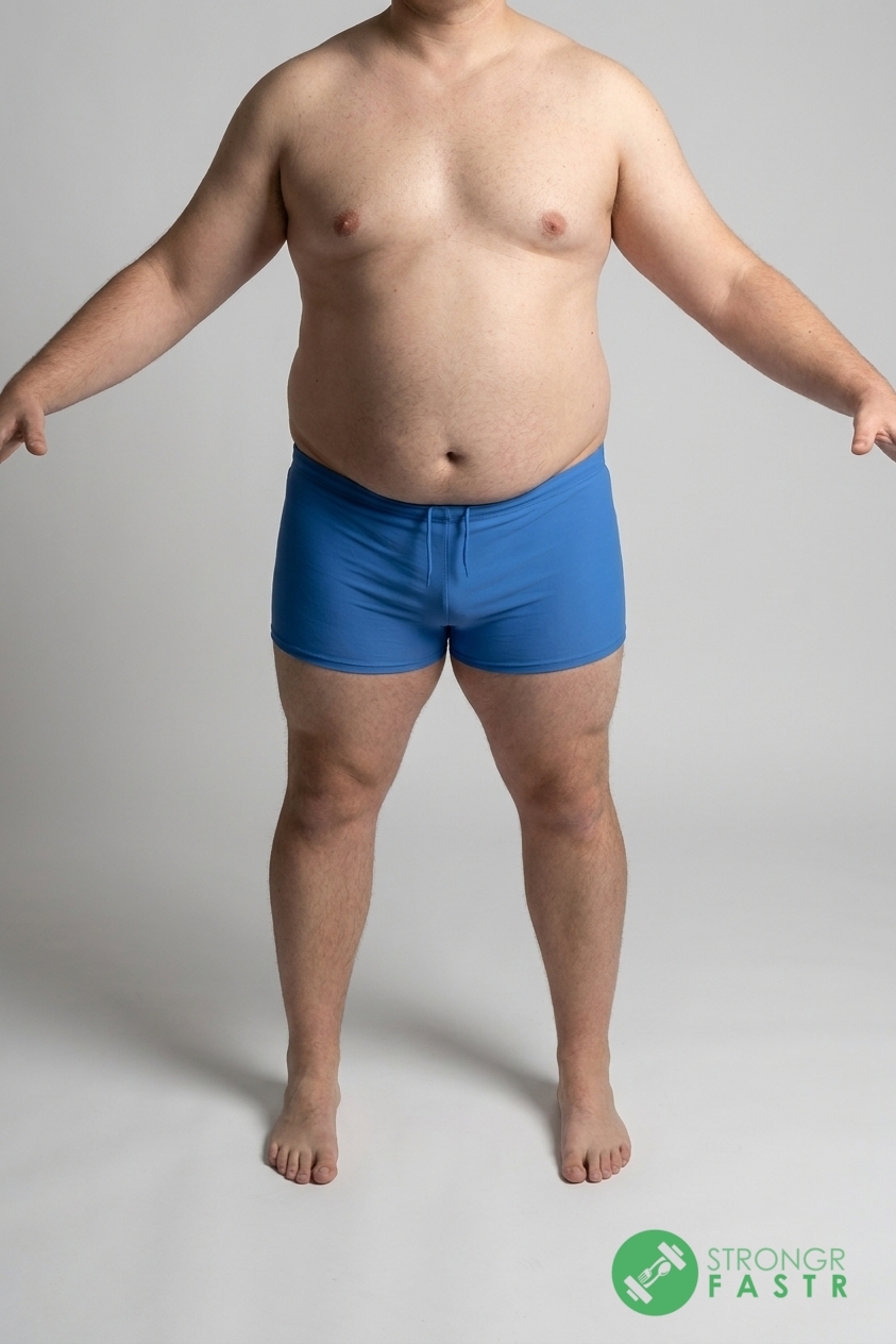 A 5'7", 250 lbs male at about 33% body fat