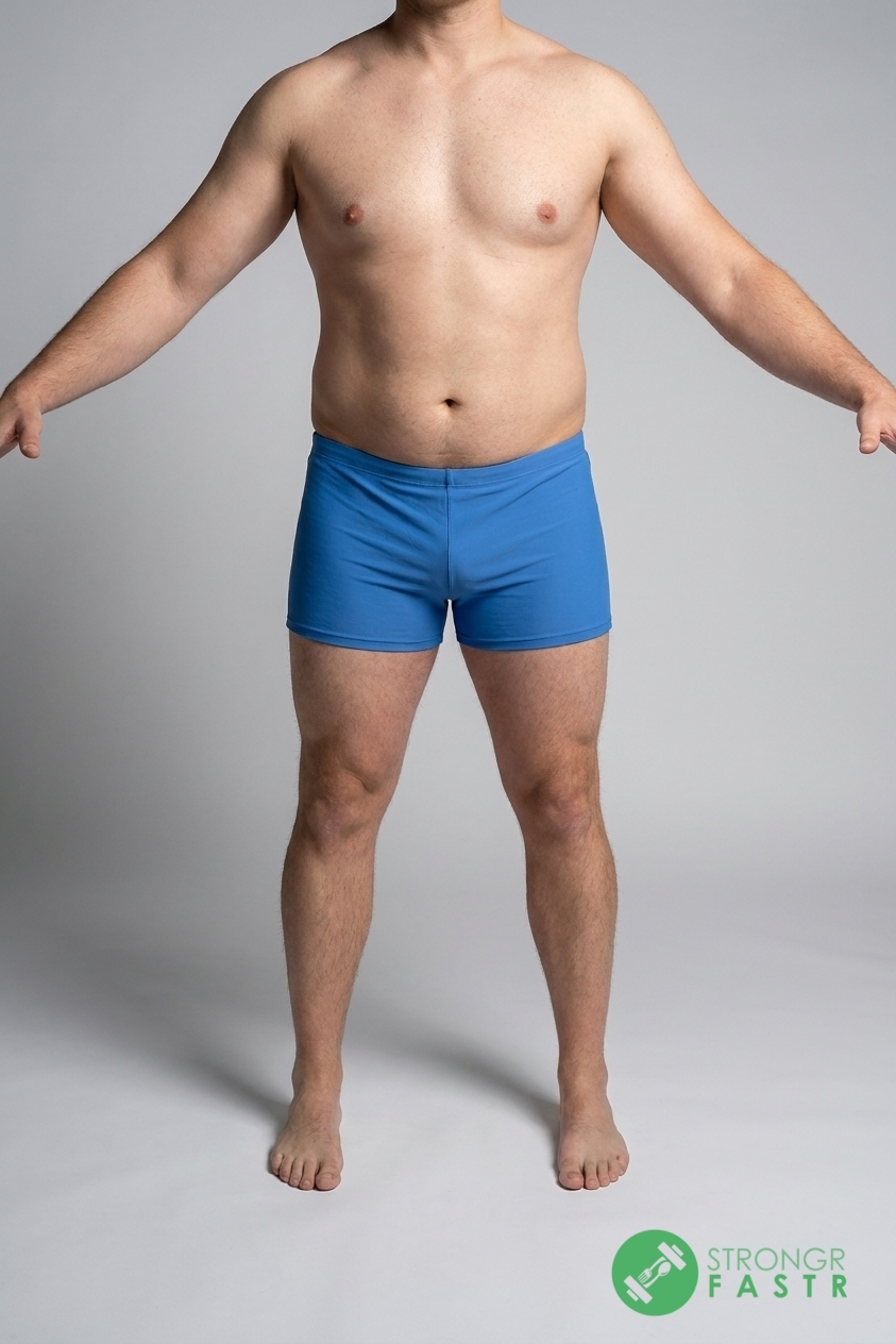 A 6'1", 230 lbs male at about 23% body fat