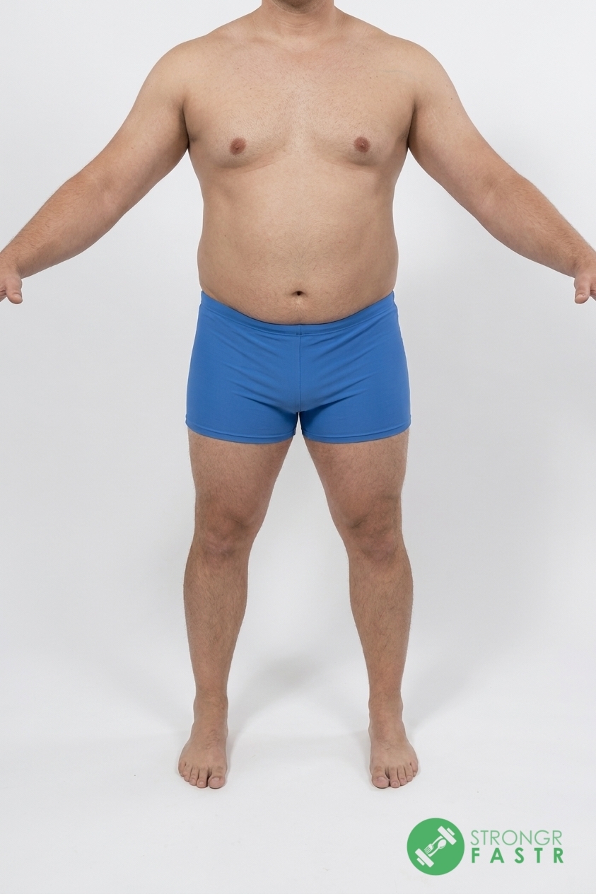 A 5'8", 230 lbs male at about 28% body fat