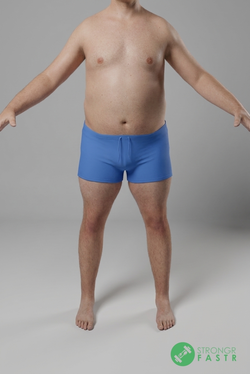 A 5'11", 230 lbs male at about 33% body fat