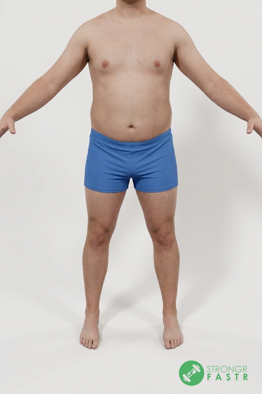 A 6'2", 240 lbs male at about 30% body fat