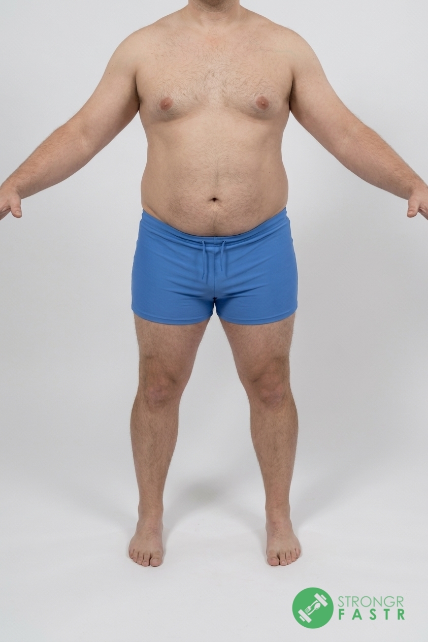 A 5'9", 260 lbs male at about 32% body fat