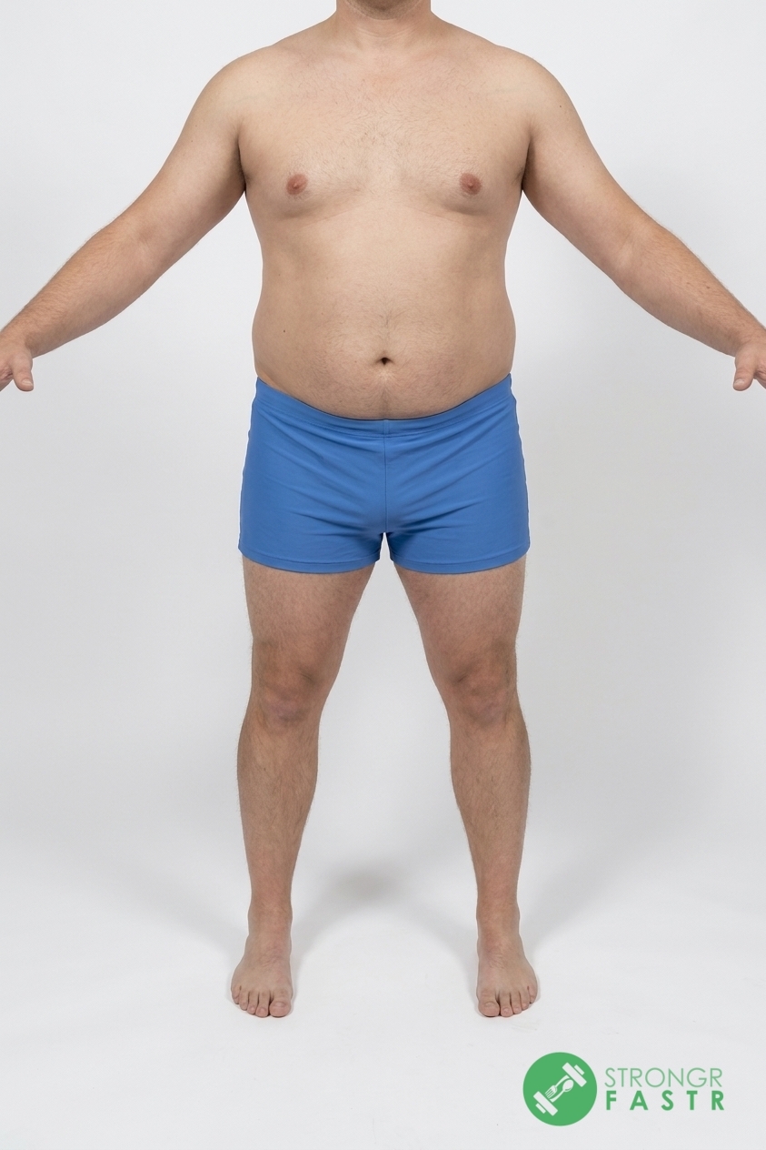 A 6'1", 260 lbs male at about 32% body fat