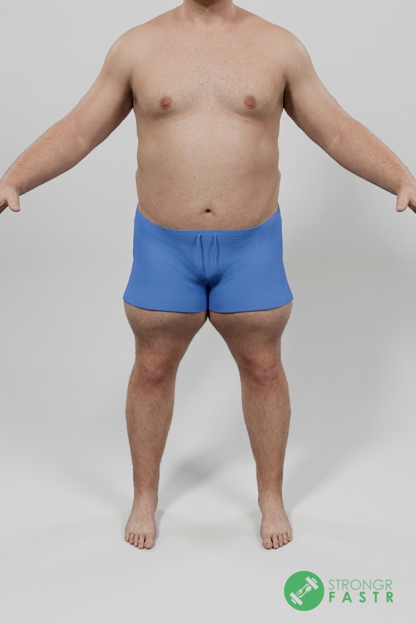 A 5'8", 250 lbs male at about 32% body fat