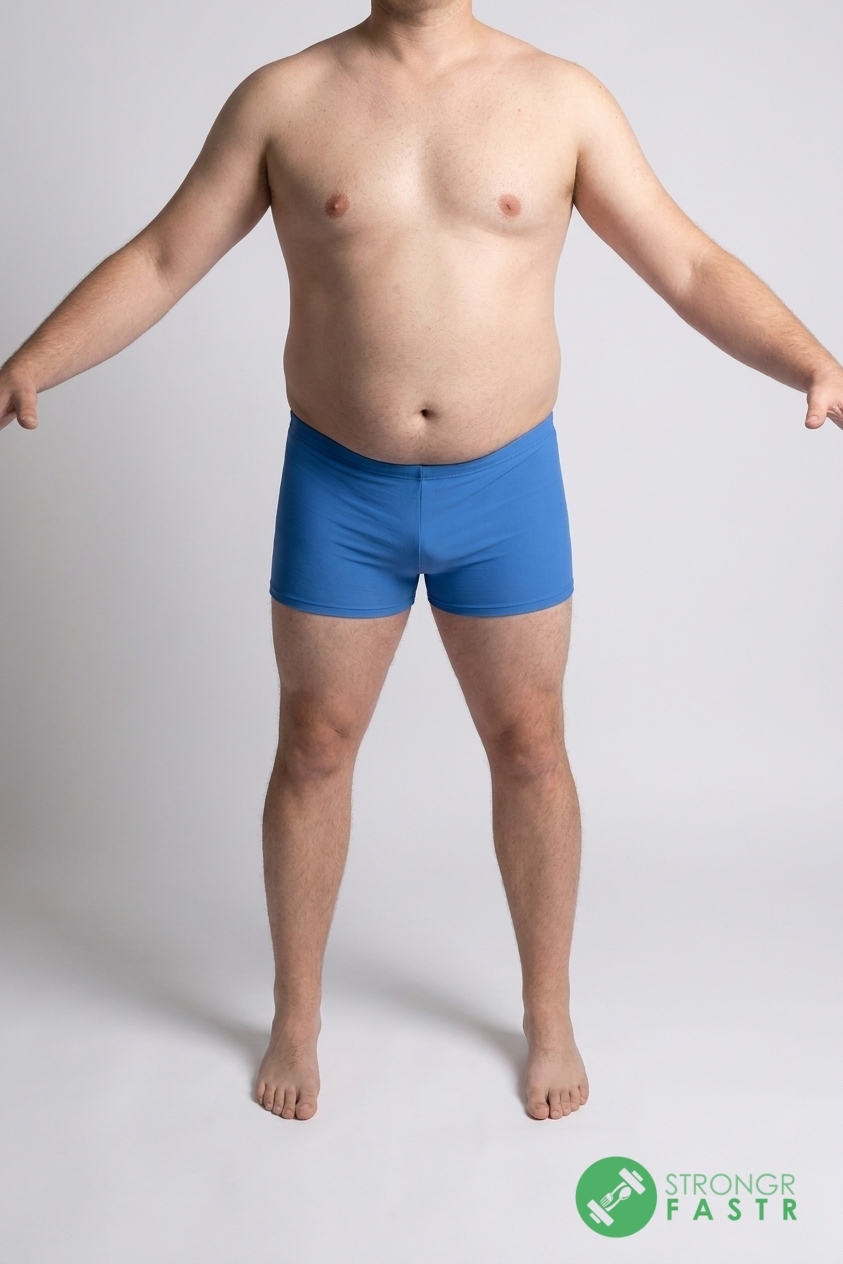 A 6'1", 250 lbs male at about 30% body fat