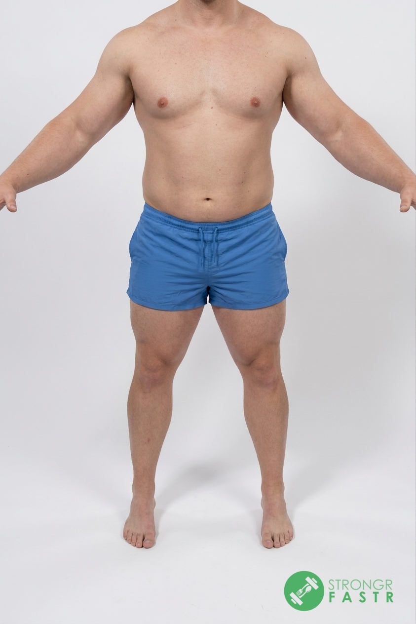 A 5'5", 200 lbs male at about 18% body fat