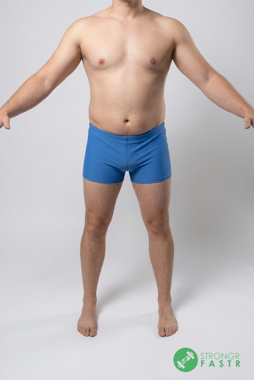 A 6'2", 240 lbs male at about 25% body fat