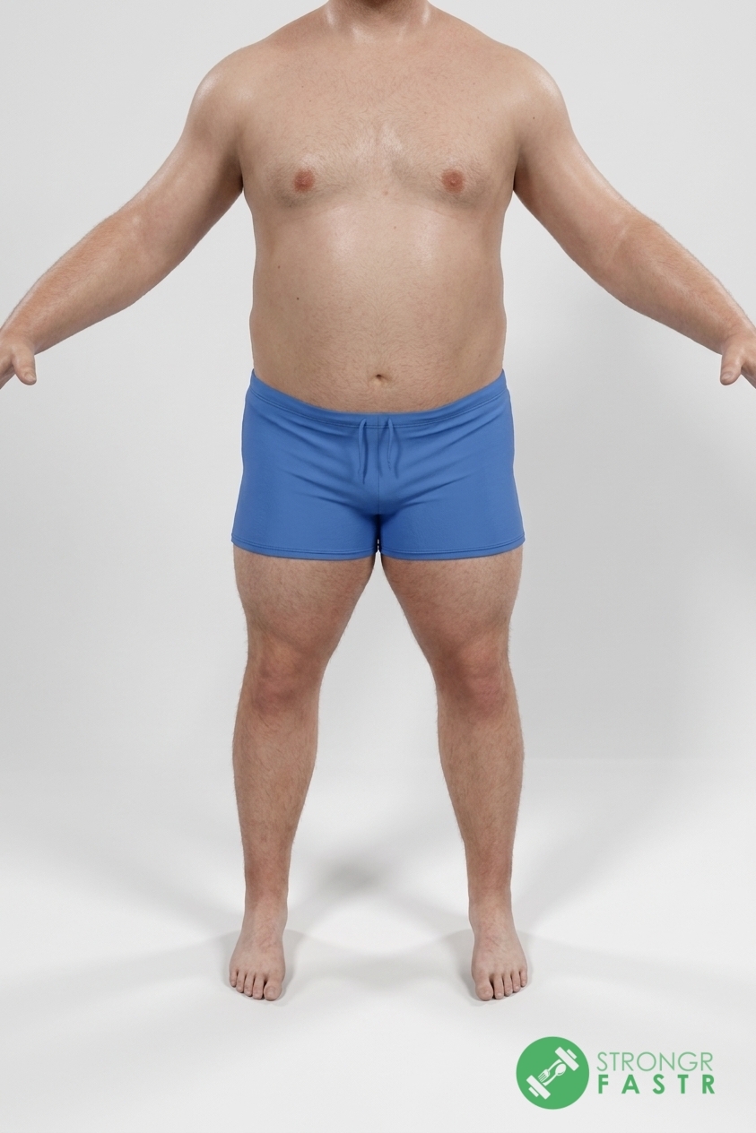 A 5'7", 250 lbs male at about 28% body fat