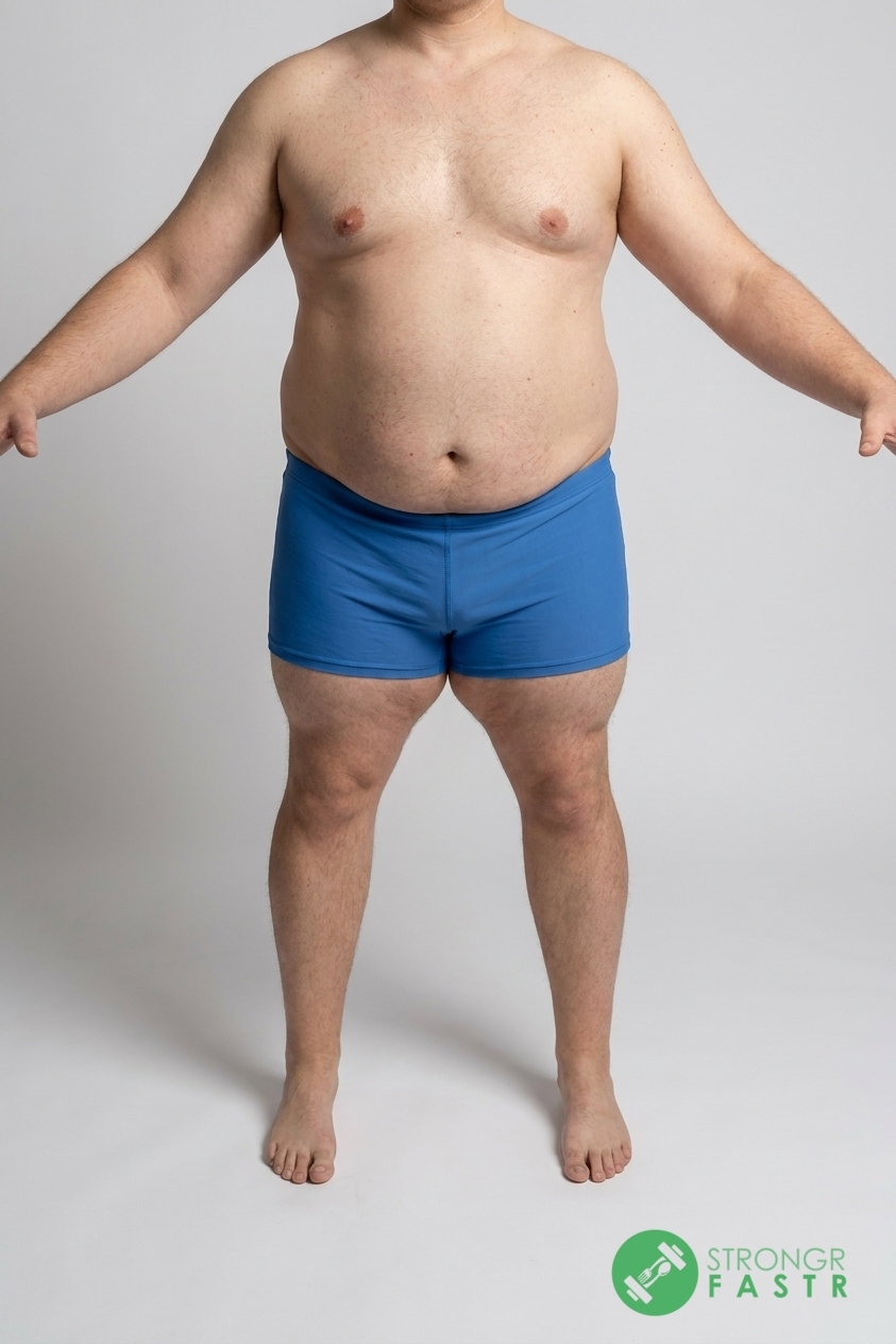 A 5'7", 250 lbs male at about 38% body fat