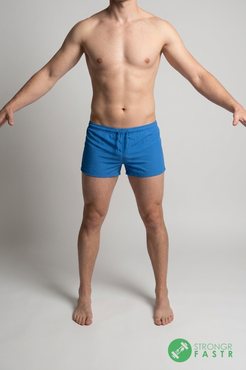 A 5'6", 140 lbs male at about 14% body fat