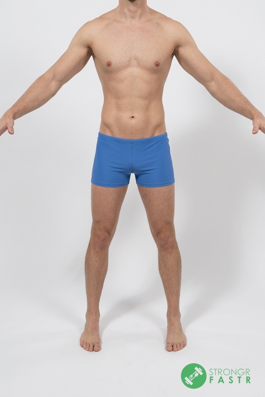 A 6 foot, 160 lbs male at about 8% body fat