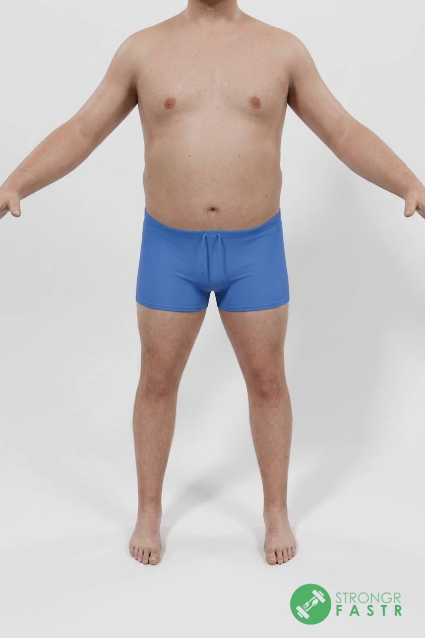 A 6'1", 250 lbs male at about 32% body fat