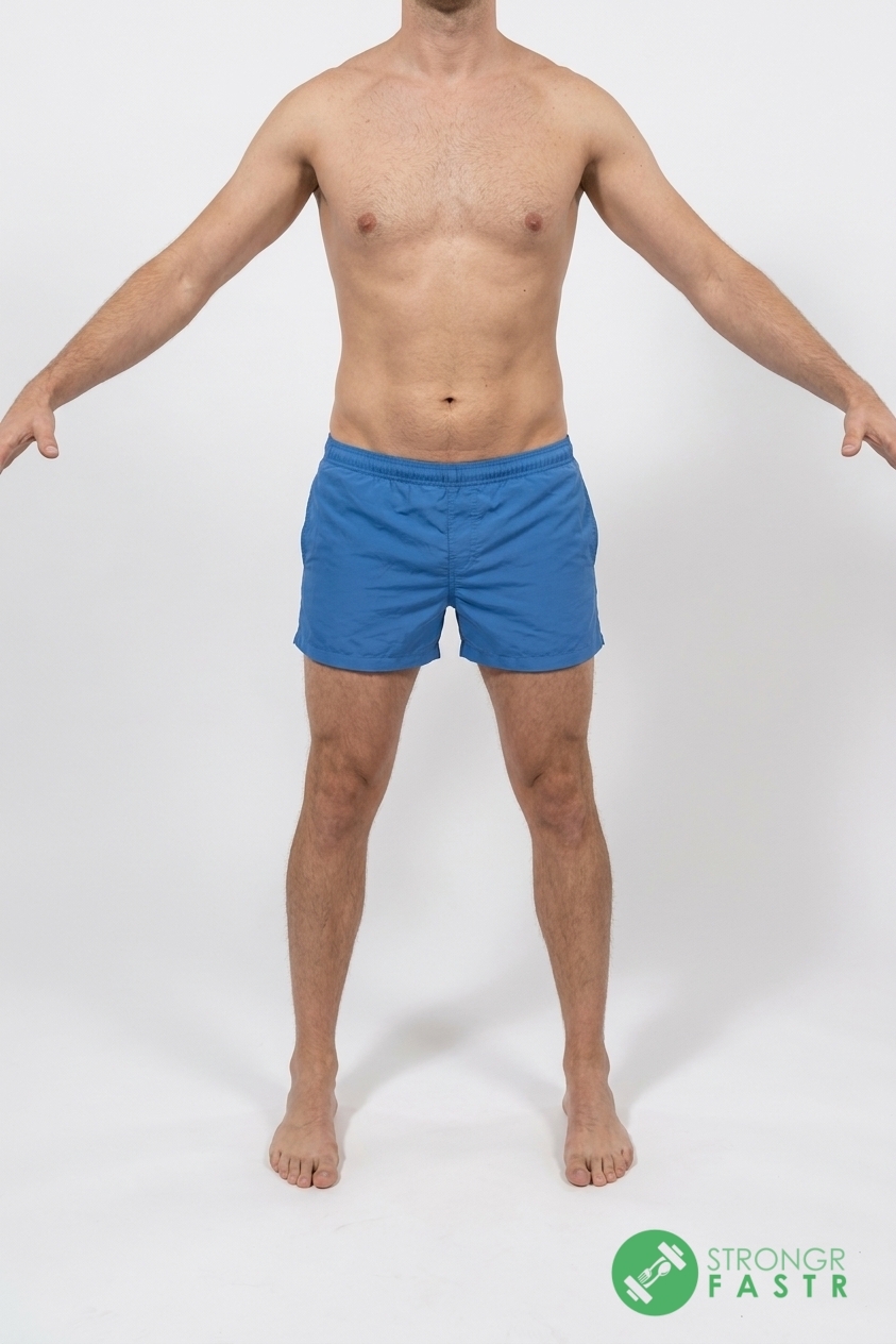 A 6 foot, 150 lbs male at about 13% body fat