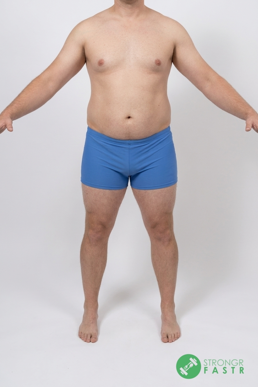 A 6'1", 250 lbs male at about 28% body fat