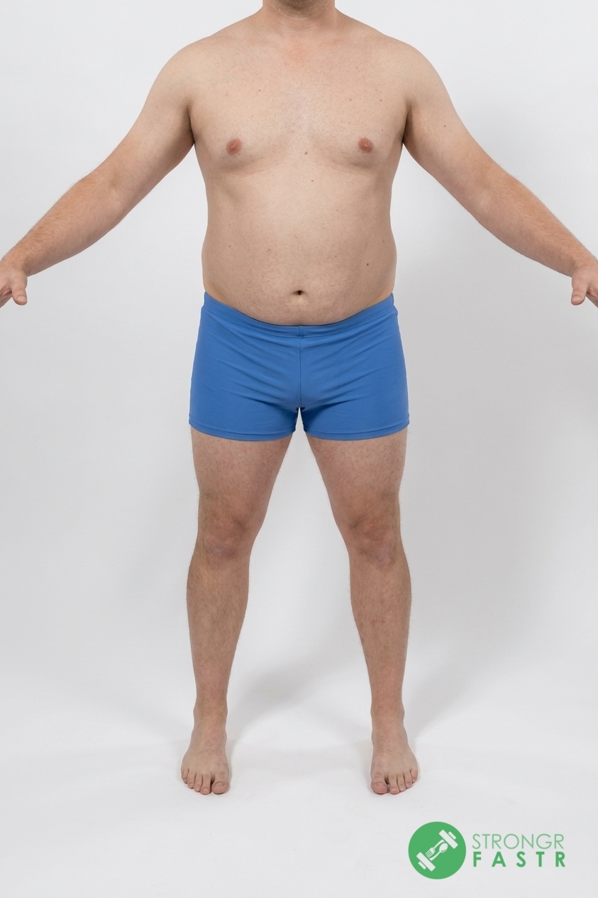 A 6'1", 260 lbs male at about 28% body fat