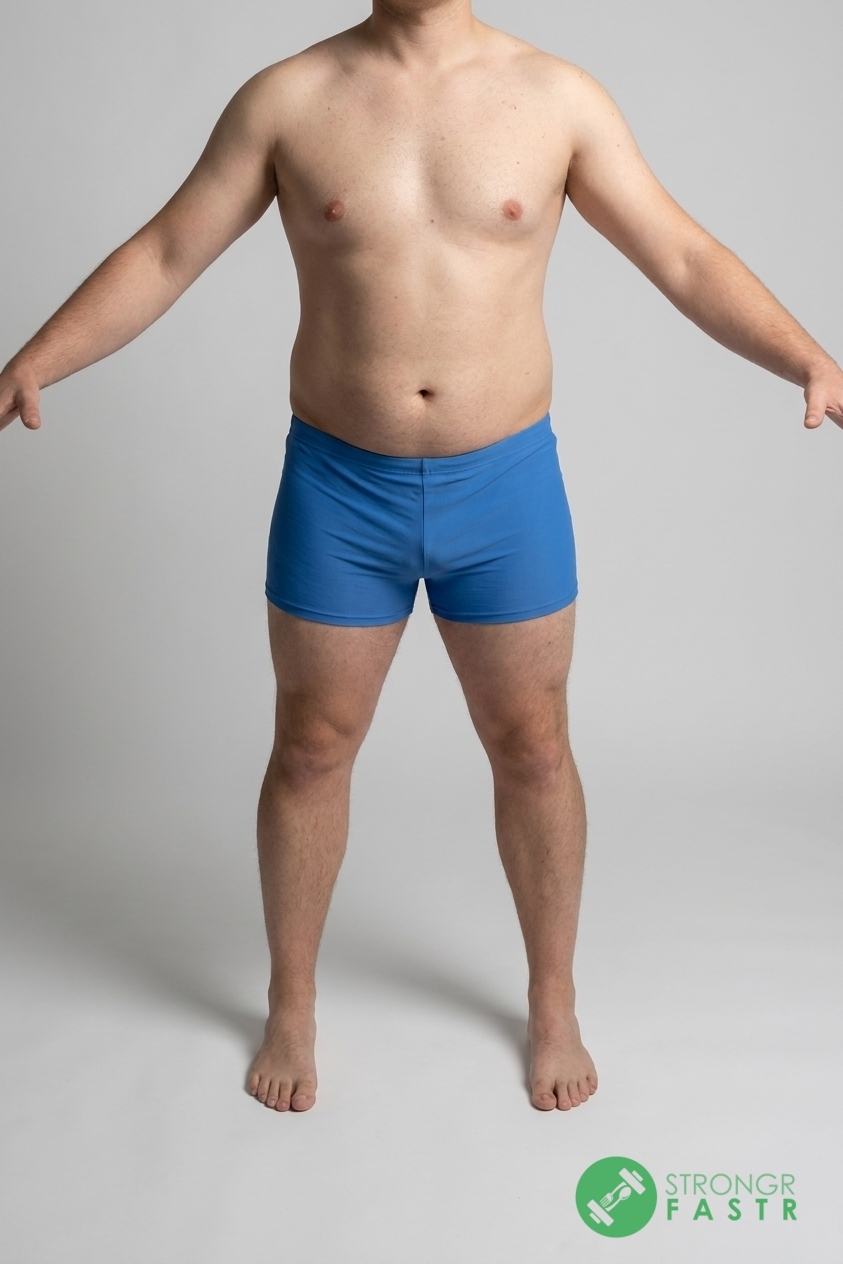 A 5'5", 180 lbs male at about 25% body fat