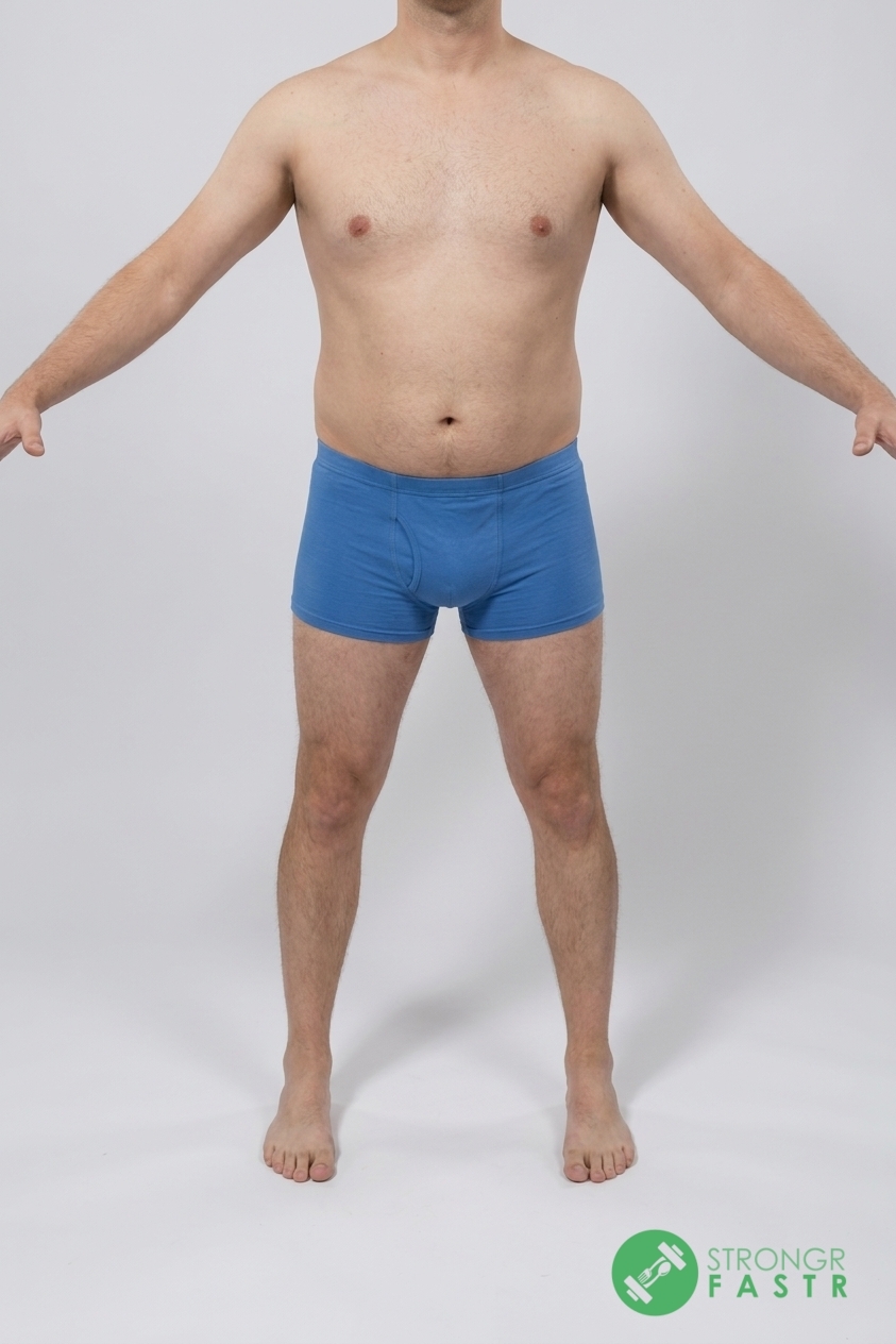A 5'5", 150 lbs male at about 23% body fat
