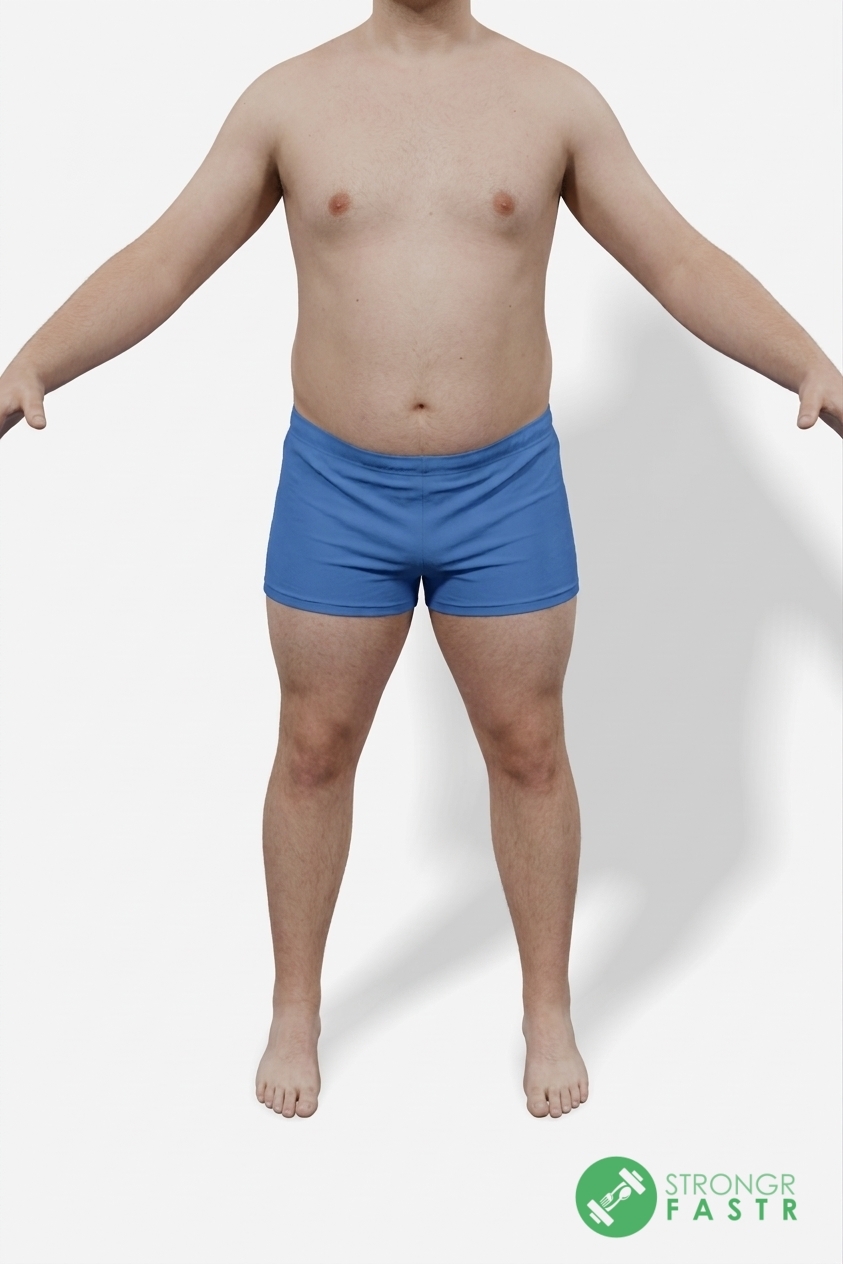 A 6'1", 240 lbs male at about 27% body fat