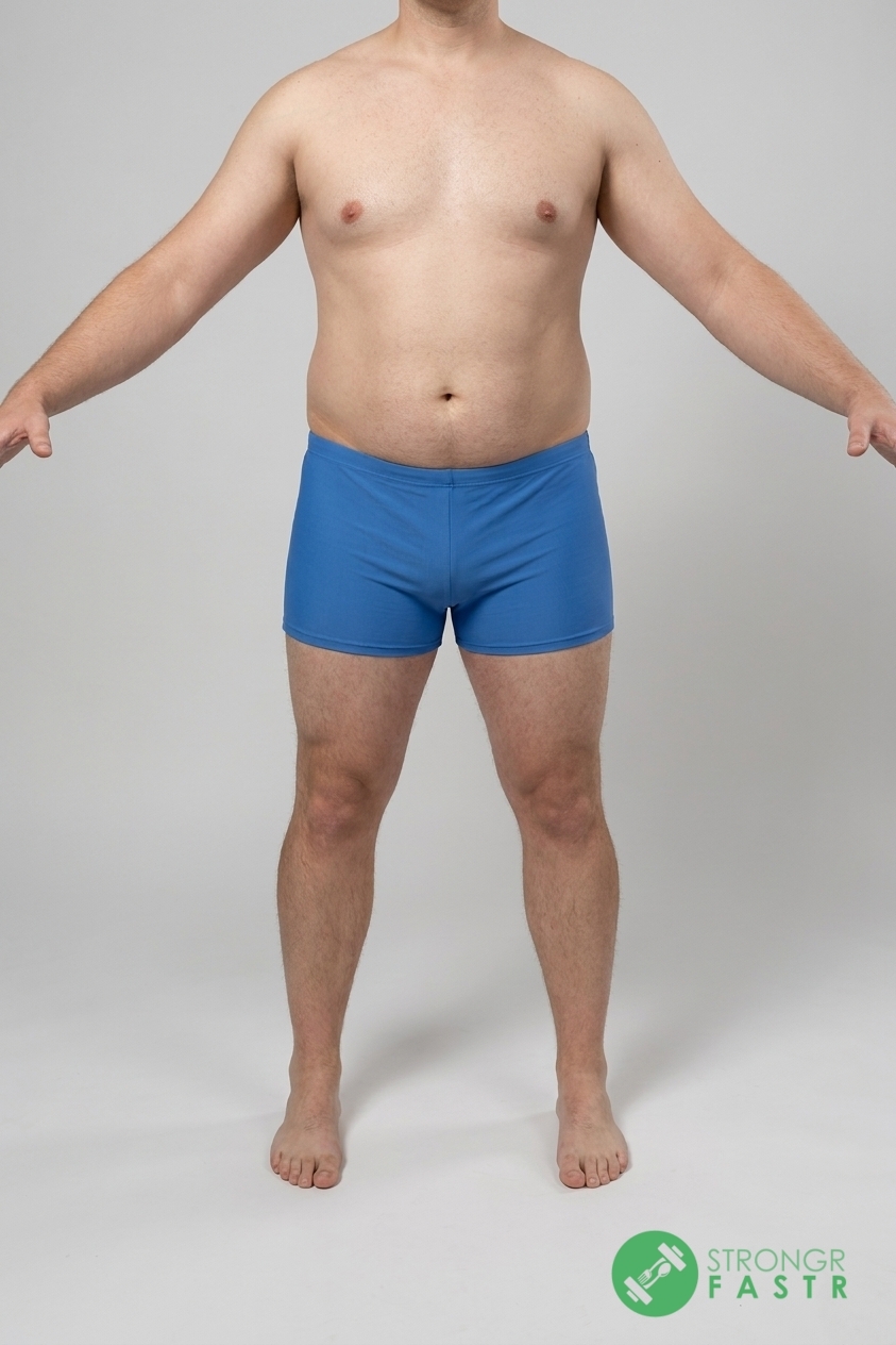 A 5'11", 230 lbs male at about 28% body fat