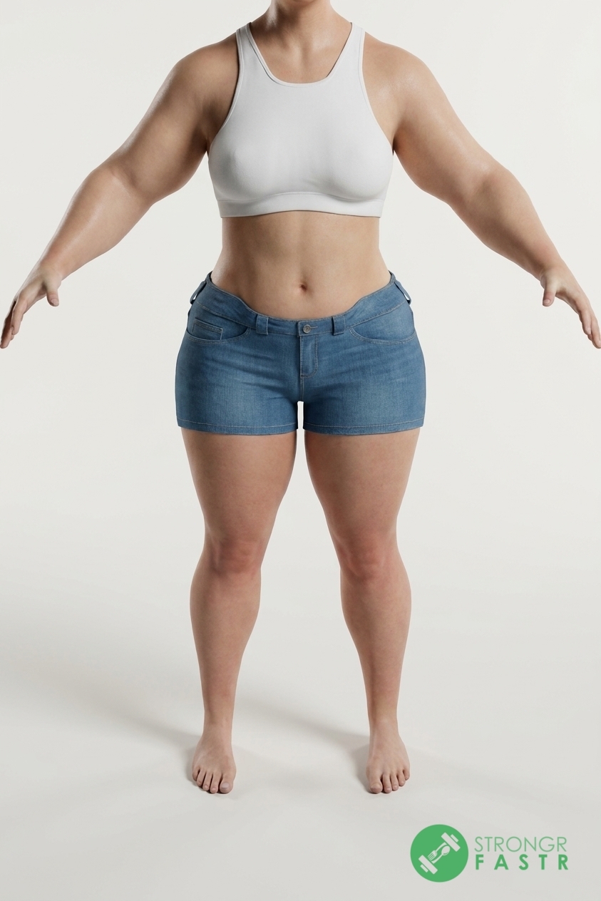 A 5'7", 220 lbs female at about 45% body fat