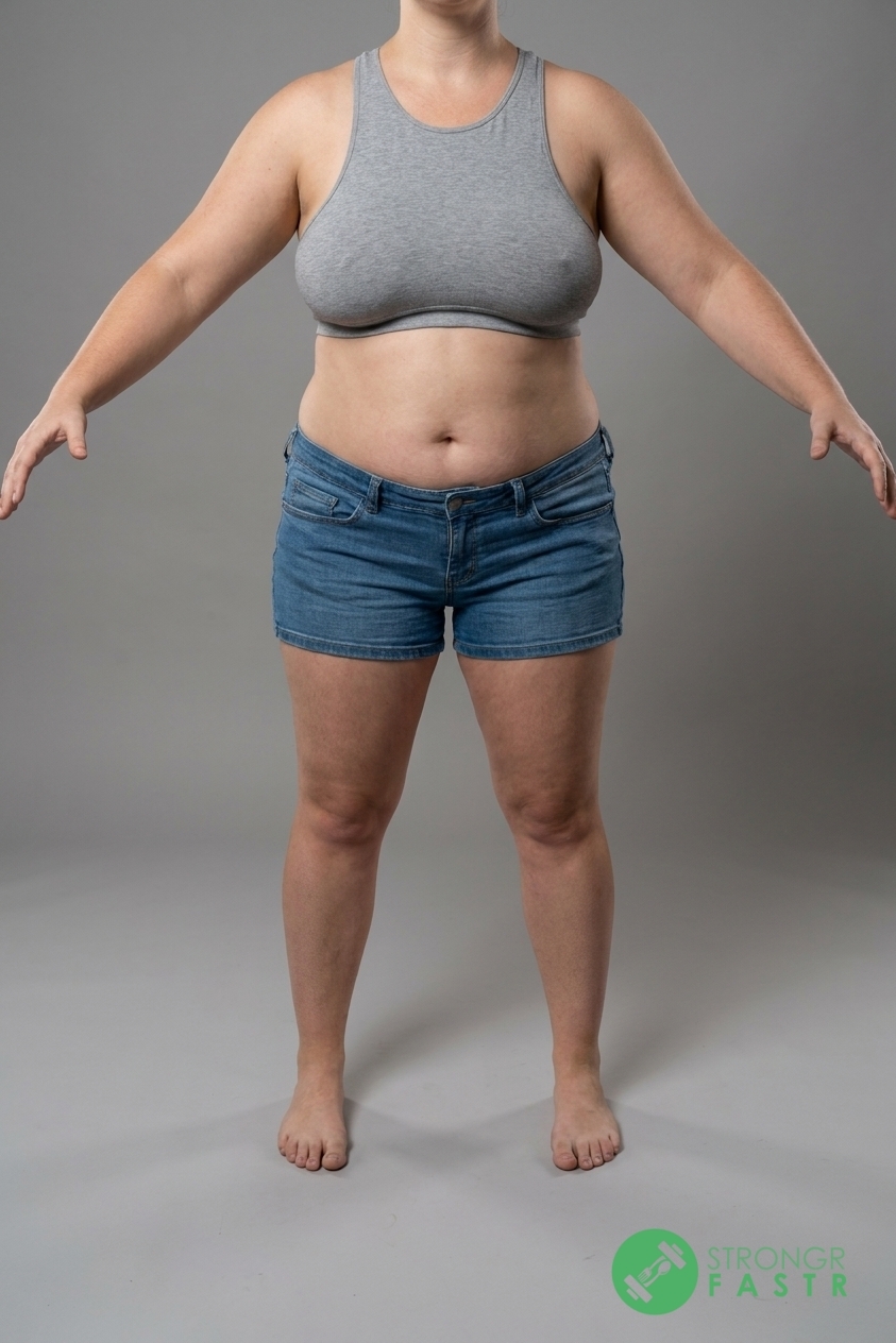 A 4'11", 130 lbs female at about 44% body fat