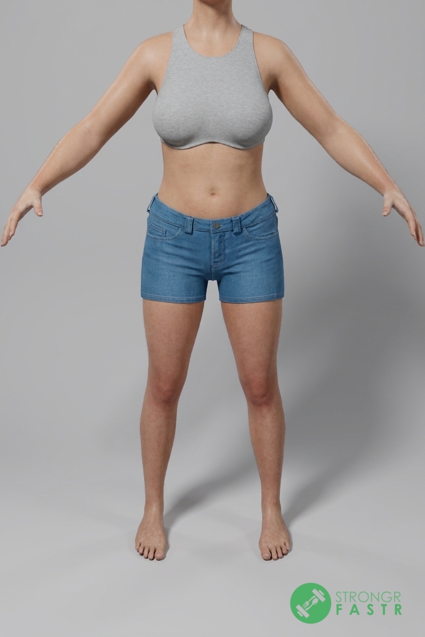 A 5'7", 130 lbs female at about 26% body fat