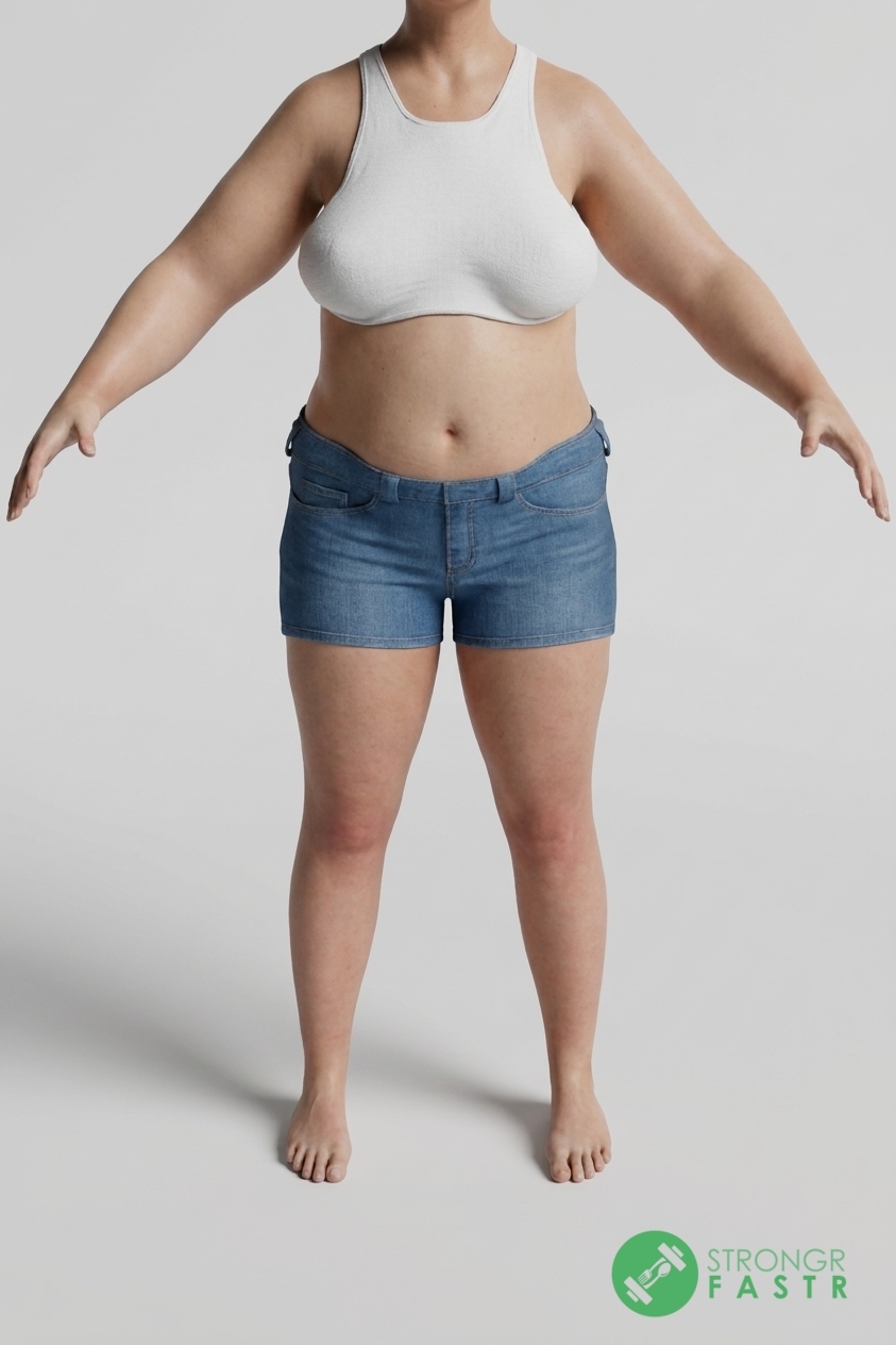 A 5'7", 180 lbs female at about 45% body fat