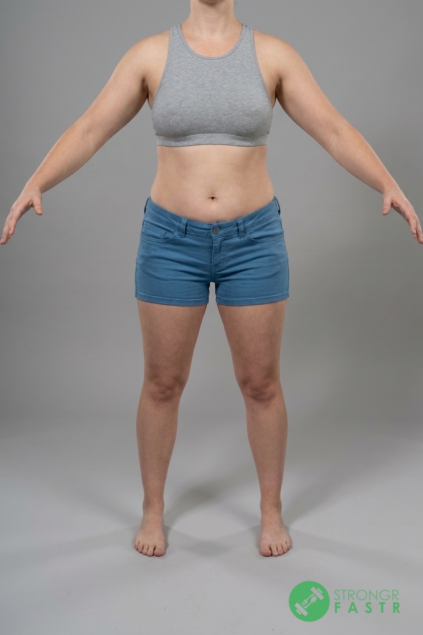 A 5'3", 130 lbs female at about 34% body fat