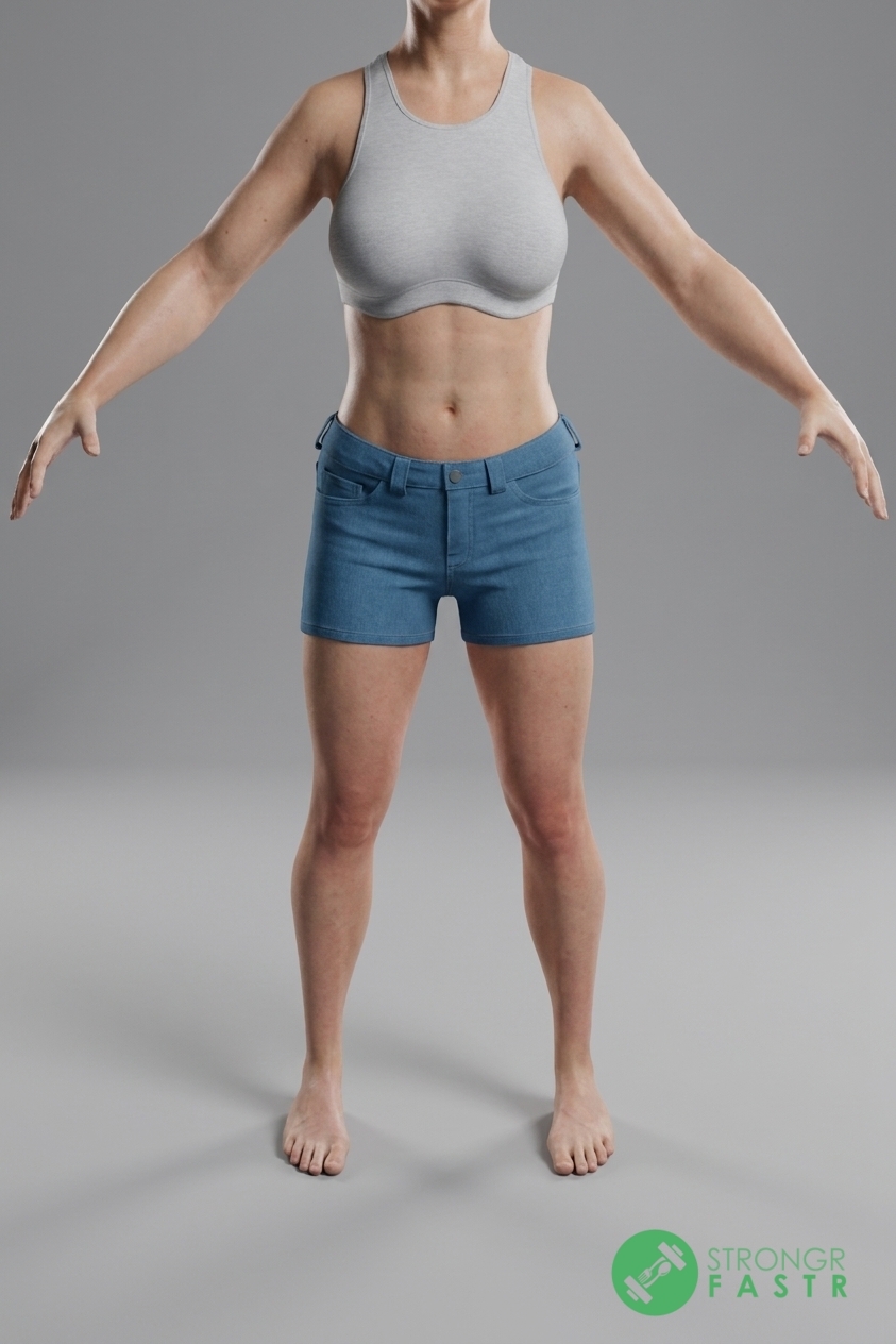 A 5'1", 100 lbs female at about 21% body fat