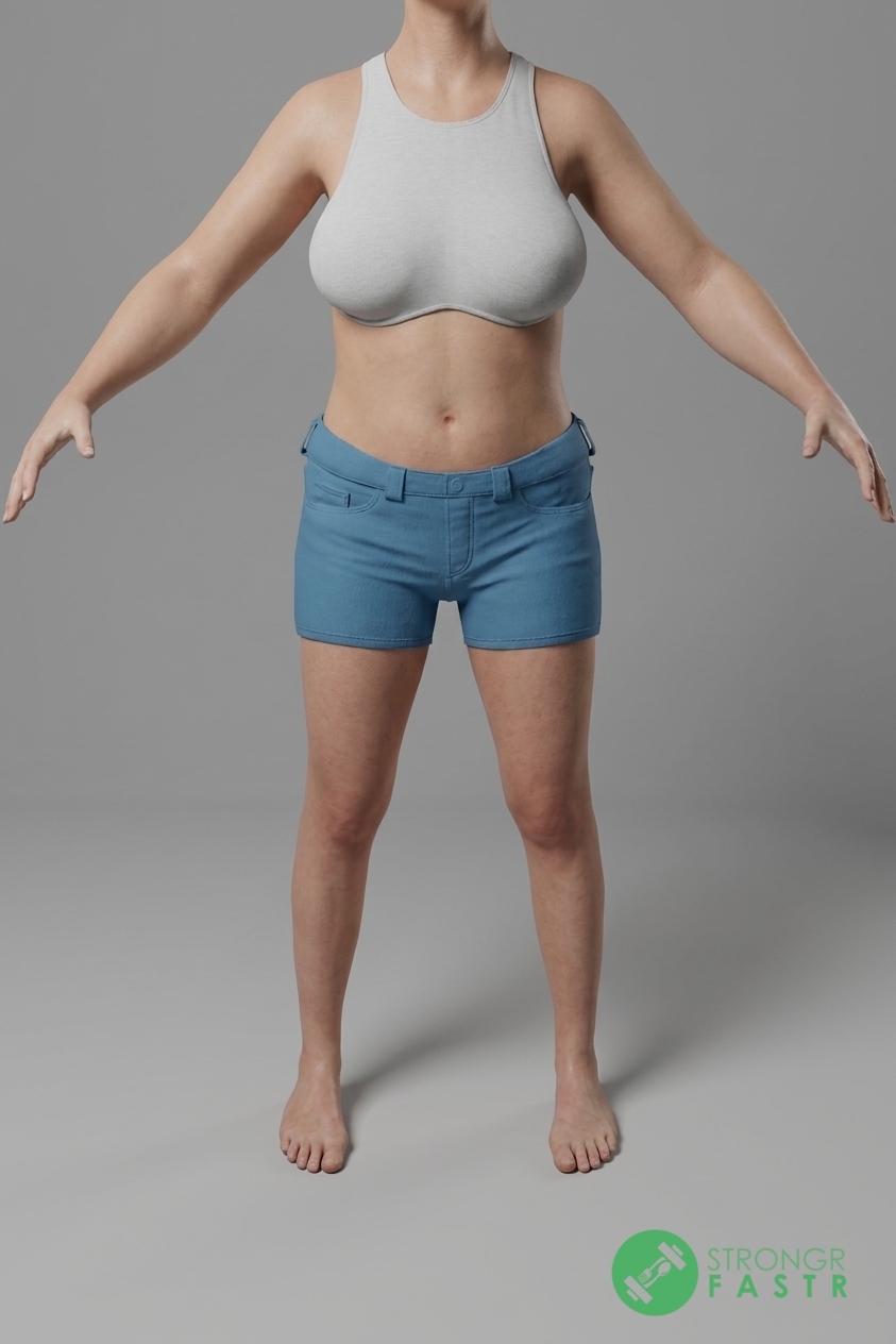 A 4'11", 100 lbs female at about 29% body fat