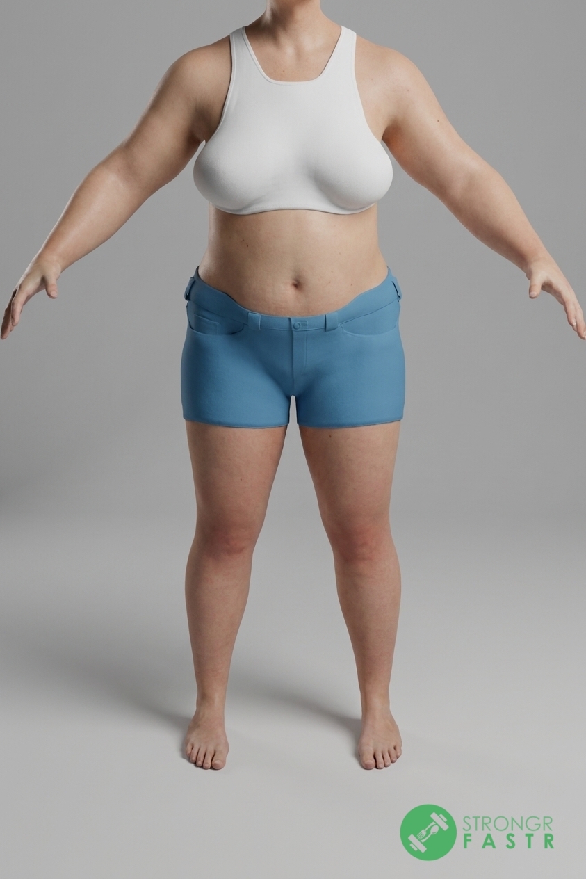 A 4'11", 150 lbs female at about 45% body fat