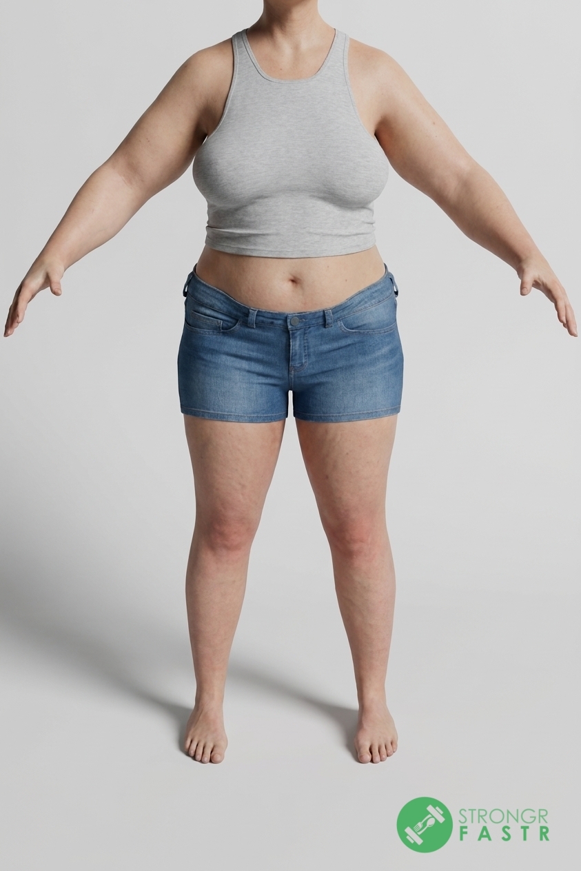 A 5'11", 200 lbs female at about 45% body fat