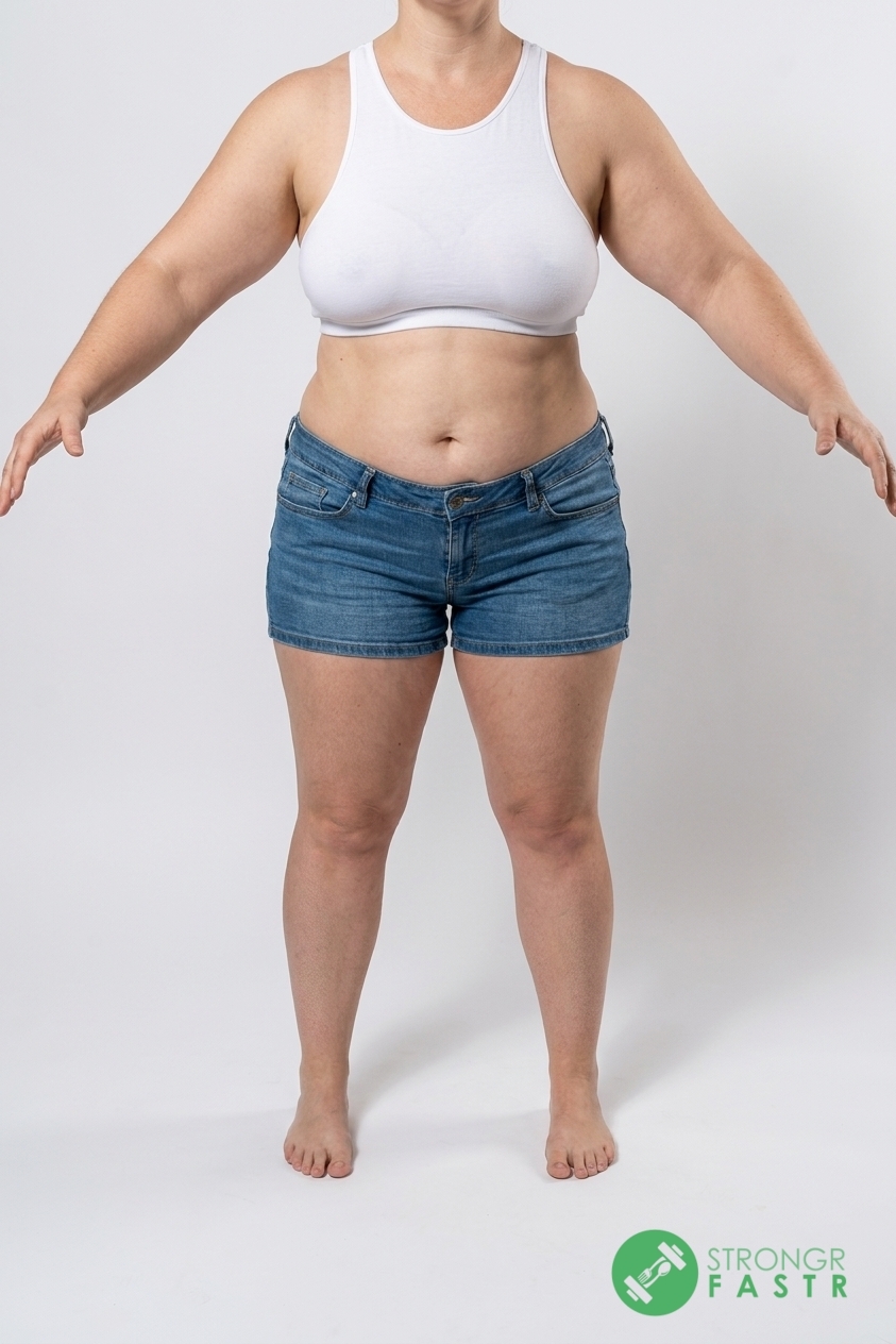 A 4'11", 160 lbs female at about 50% body fat