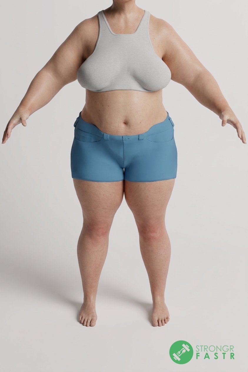 A 5'3", 210 lbs female at about 56% body fat