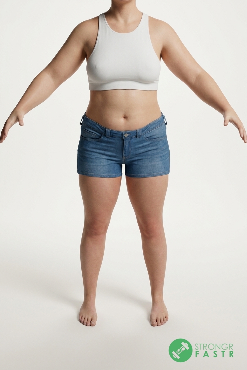 A 5'8", 180 lbs female at about 42% body fat
