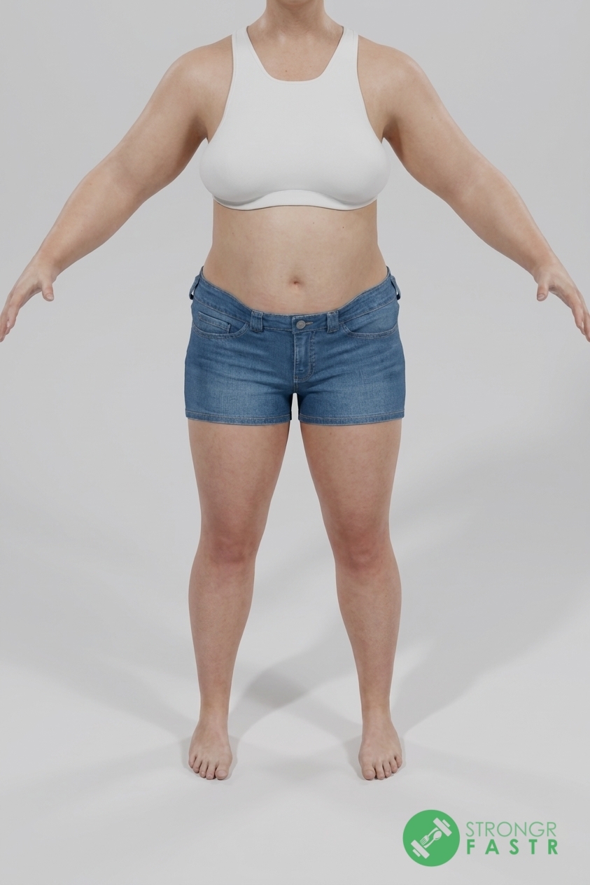 A 5'8", 200 lbs female at about 44% body fat
